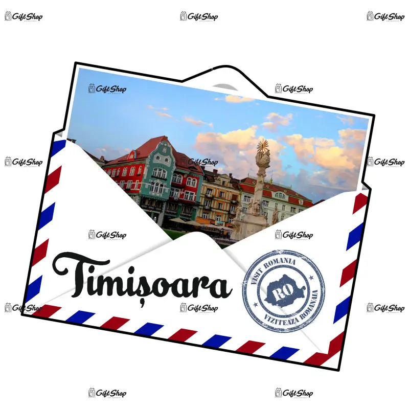 Timisoara romania, plic, magnet frigider mgs101